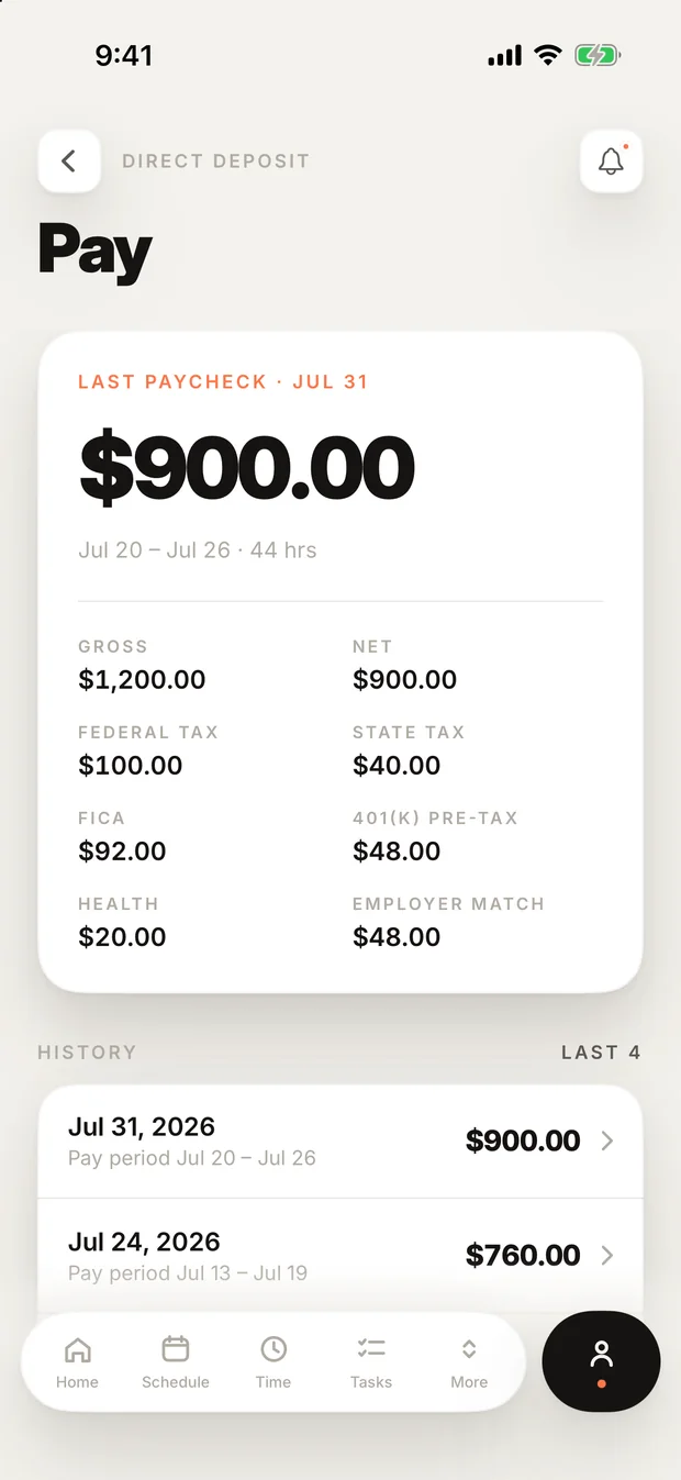 siteOS on iPhone — Pay